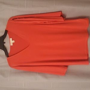 Coral V-Neck Top